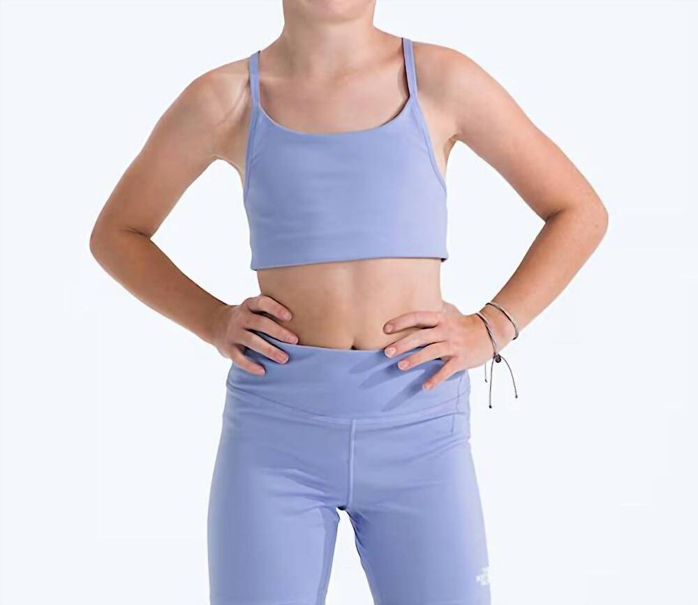NEW THE NORTH FACE girls' flex activewear bra in periwinkle glow